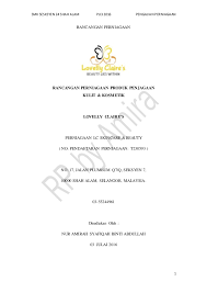 Contoh Pbs Pengajian Perniagaann Rancangan Perniagaan Produk Penjaga