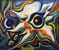 岡本太郎 疾走する目 油彩画 10号 新額 油彩 絵 画