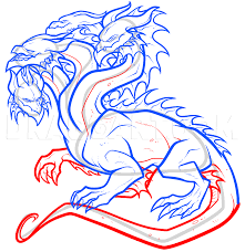 How To Draw A Hydra Hydra Dragon Step By Step Drawing Guide By Dawn Dragoart Com Flower Art Painting Guided Drawing Drawings