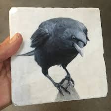 Black And White Raven Art June Hunter Junehunterimages On Instagram Another Tile In Progress Gatekeeper Crow A Fine Combination Of Balance And Footwork On Vogels Aquarel Dieren