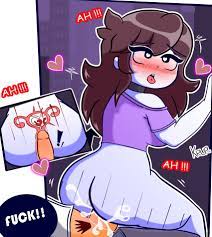 1boy 1girls blush brown hair creampie cum cum in pussy cum in  uterus cum inside half-dressed half naked heart-shaped pupils impregnation  internal cumshot jaiden jaiden animations jaidenanimations krozznsfw krup