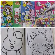Mewarnai gambar bt21 menggambar dan mewarnai bt21 line friends x bts untuk semua usia. Buku Mewarnai Bts Shopee Indonesia