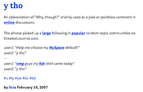 Urban Dictionary Definition Y Tho Know Your Meme