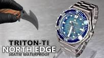 TRITON-TI Titanium North Edge Unboxing and Review Diving Watch - Aesthetic  ASMR