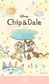 Chip N Dale After The Rain Line Wallpaper In 2020 Chip And Dale Disney Lines Lines Wallpaper