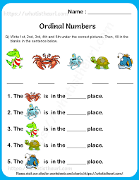 Teachers and parents may assist children of grade 4 and grade 5 with a place value table to practice these worksheets as they will need to write the appropriate number names or numerals in 7. Ordinal Numbers Worksheet For Grade 1 2 Your Home Teacher