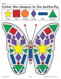 printable butterfly shapes coloring pages supplyme