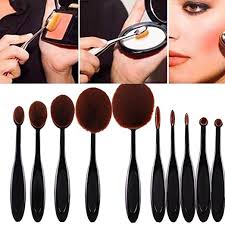 Susenstone 10pcs X2f Ensembles Brosse Sourcils Fondation Eyeliner Levre Ovale Brosses Amazon Oval Makeup Brush Set Oval Makeup Brush Toothbrush Makeup Brush