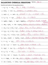 The total mass of the reactants must equal the total mass of the products. Chemistry Balancing Chemical Equations Worksheet Answer Key Page 58 Tessshebaylo