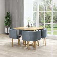 Clever folding dining table to save more space of small. Black Space Saver Dining Set Dining Table And 4 Grey Chairs Home Furniture Uk Ebay
