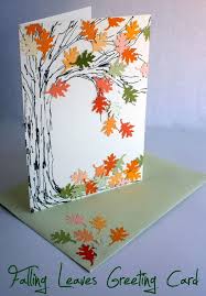 A simple design process allows you to create a card with endless customization options. Falling Leaves Greeting Card Atop Serenity Hill Fall Cards Greeting Cards Diy Paint Chip Cards