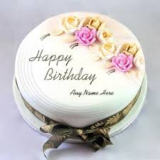 Write Name Birthday Cake With Roses Ruth Anne Happy Birthday Cake Images Happy Birthday Cake Pictures Birthday Cake For Him