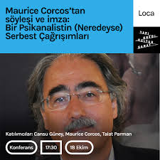 Paris Üniversitesi Psikiyatri profesörü ünlü Fransız psikanalist Maurice  Corcos, 18 Ekim Cumartesi günü çağdaş psikanalizin en önemli  temsilcilerinden André Green'in yaklaşımlarını anlatmak üzere Yapı Kredi  Kültür Sanat'ın konuğu oluyor. Corcos, aynı gün