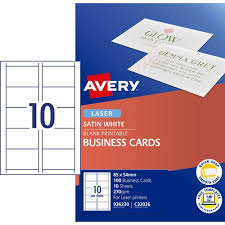 100 x empty white business cards with free delivery 85x55 mm, 300g matt. 26 50 Avery 936230 C32026 Satin Finish Business Cards 85x54mm Laser Box 100