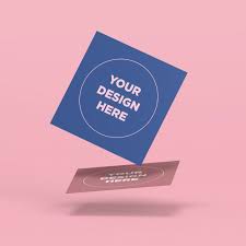 Flying Square Cards Mockup Square Card Mockup Template Design
