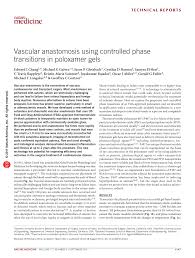 Cornerstone sew & vac is now surecan fix. Pdf Vascular Anastomosis Using Controlled Phase Transitions In Poloxamer Gels