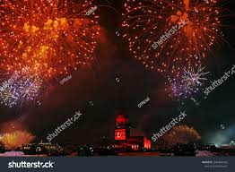 National Holiday Celebrations And Fireworks Display Around The Maiden Tower U002fistanbul Turkey Ad Fireworks Display Holiday Celebration National Holidays