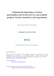 Pdf Exploring The Importance Of Citizen Participation And Involvement In E Government Projects Practice Incentives And Organization