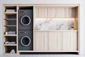 And a cabinet cut to just the right size to hide the washer and dryer. 5 Design Ideas For Your Ikea Laundry Room From The Experts