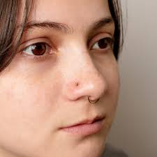 Nose ring with flat side sale