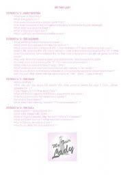 Have fun making trivia questions about swimming and swimmers. My Fair Lady Worksheets