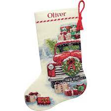 Cross stitch horse santa cross stitch counted cross stitch patterns dimensions cross stitch needlepoint stockings stocking pattern horse wicker baskets christmas ornaments holiday decor home decor decoration home room decor christmas jewelry christmas decorations home. Dimensions Santa S Truck Christmas Stocking Cross Stitch Kit 70 8986 123stitch