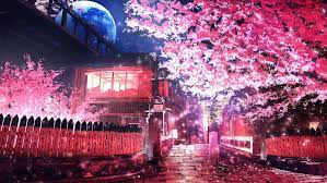 8k uhd tv 16:9 ultra high definition 2160p 1440p 1080p 900p 720p ; Pink Leafed Tree Anime Sakura Tree Road 720p Wallpaper Hdwallpaper Desktop Anime Scenery Wallpaper Scenery Wallpaper Anime Scenery