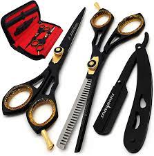 Ready for a good hair cut? Amazon Com Saaqaans Professional Hair Cutting Scissors Set Haircut Scissor For Barber Hairdresser Hair Salon Thinning Texture Hairdressing Shear For Beautician Straight Edge Razor 10 Blades With Case Home Improvement