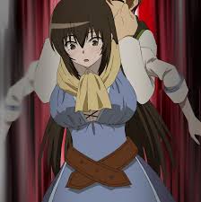 Rule 34 Dev - 1boy 1girl anime_screenshot blindfold breasts cleavage  highres ikusaba_asahi isekai_one_turn_kill_nee-san:_ane_douhan_no_isekai_seikatsu_hajimemashita  large_breasts one-piece_swimsuit sophie_peaceful stitched swimsuit  third-party_edit ...