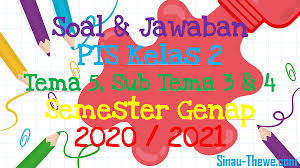 Harap tidak mengcopy paste dan mempublish ulang soal ukk / uas matematika kelas 2 semester 2 terbaru. Soal Jawaban Pts Kelas 2 Tema 5 Subtema 3 4 Semester Genap 2020 2021 Sinau Thewe Com