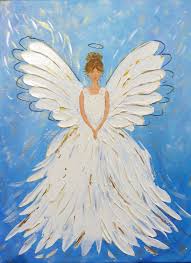 Angel Painting Angel Blessings White Angel Wings Wall Decor Etsy Angel Painting Angel Artwork Angel Drawing