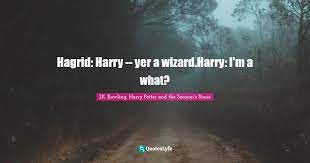 And a thumpin' good 'un, i'll wager, once you've been trained up a bit. Hagrid Harry Yer A Wizard Harry I M A What Quote By J K Rowling Harry Potter And The Sorcerer S Stone Quoteslyfe