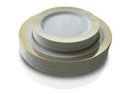 Occasions 240 Pack Disposable Plastic Plates Set 120 X 10 25 Dinner 120 X 7 5 Salad Dessert Plastic Plates Wedding Disposable Plastic Plates Plastic Plates