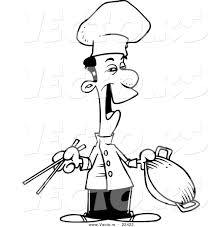 Collection of cartoon chefs hat (14). Vector Of A Cartoon Chinese Chef Coloring Page Outline By Toonaday 22422