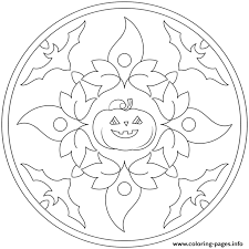 The halloween mandala has gone free! Halloween Mandala With Bats And Pumpkin Coloring Pages Printable