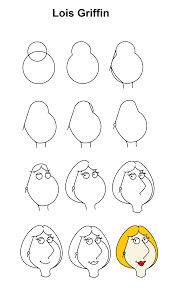 Lois Griffin Step By Step Tutorial Cute Easy Drawings Drawing Tutorials For Beginners Drawing Tutorial Easy