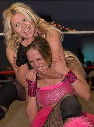 Women wrestling sleeper hold