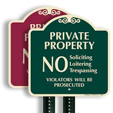 There are many places to buy no soliciting signs. Designer Private Property No Soliciting Loitering Sign Sku K 4968