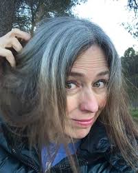 10 1 2 Months Dye Free My Gray Hair Looks Blue Here Due To The Overcast Sky Hair Blogger Grey Hair Looks Natural Gray Hair