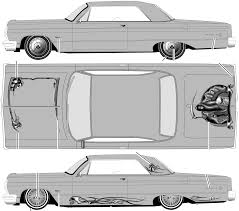 Revisiting the native automotive art form of los angeles: 1964 Chevrolet Impala Lowrider Coupe Blueprints Free Outlines