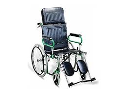 Renewa Reclining Wheel Chair Fs Powder Coating Steel Frame Reclining High Back Movable Armrest Elevating Footrest Solid Castor S Wheelchair Recliner Arm Rest