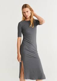 Ribbed Midi Dress Women Mango Usa Ribbed Midi Dress Womens Midi Dresses Fashion