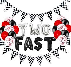 Maybe you would like to learn more about one of these? Two Fast Birthday Decorations Race Car Birthday Balloons Black And White Party Supplies For Boy Girl Kids Buy White Pennant Banner Flags Let S Go Racing Chequered Second Birthday Decorations Product On Alibaba Com