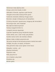 Source instagram by @mufarikhaar pada kesempatan kali ini moo membuat penjelasan dari lirik lagu mantera beradu yang dinyanyikan o. Lirik Lagu Sebermula Maka Dipaksa Diam Dengar Patuh Dan Terpaku Tunduk Selesakan Di Bawah Sujudnya Rujuk Telunjuk Tenagamu Kencanaku Katanya Course Hero