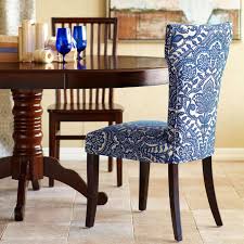 Carmilla Blue Damask Dining Chair With Espresso Wood Mdr