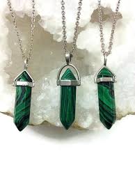 Malachite Necklace Crystal Point Necklace Malachite Pendant Crystal Point Necklace Malachite Pendant Malachite Necklace