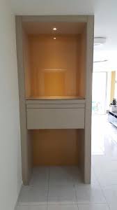 Altar Simple Woodwork Plywood Laminate Lightwoodcolor Goldencarpentry Malaysia Praying Cabinet Pooja Room Design Altar Design Pooja Rooms