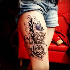 Hues of blue and black looks so contrasting yet beautiful. Butterfly Tattoo For Women Leg Novocom Top