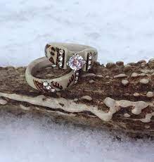 Tiffany Set Theantlereddoe Antlered Doe Antler Wedding Rings Deer Antler Ring
