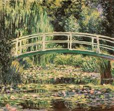 Claude Monet Puente En El Jardin De Monet Con Nenufares Blancos Claude Monet Monet Pinturas De Monet